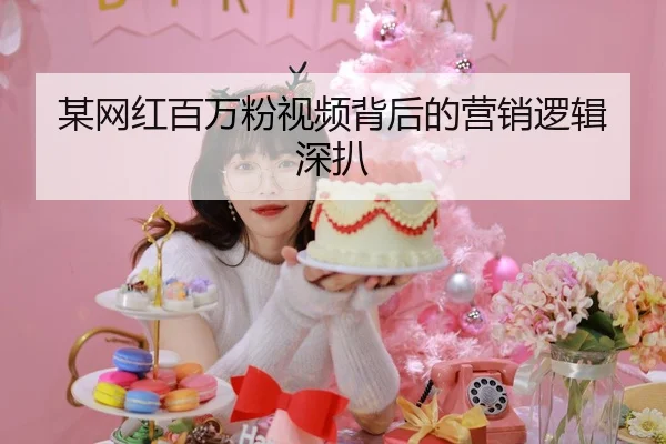 某网红百万粉视频背后的营销逻辑深扒